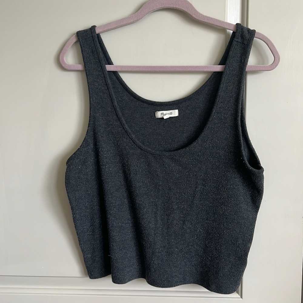 Madewell knit grey crop top
